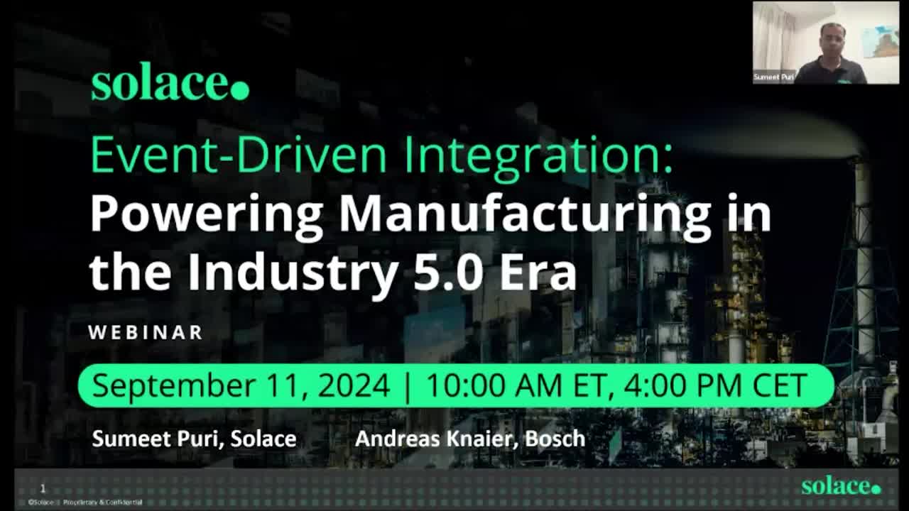 Webinar: Event-Driven Integration: Powering Manufacturing in the Industry 5.0 Era