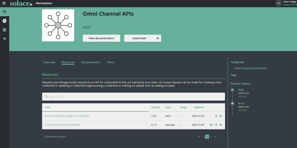 single API or API product,